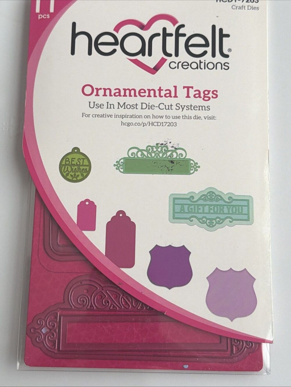 HEARTFELT CREATIONS HCD1-7203 ORNAMENTAL TAGS CRAFT DIES cards junk journaling